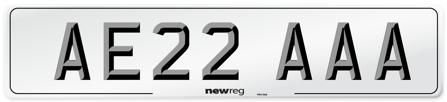 AE22 AAA Number Plate from New Reg